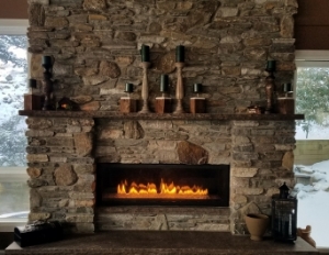 ventless stone fireplace